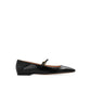 Black Calfskin Ballet Flats