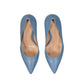 Blue Leather High Heel Pumps