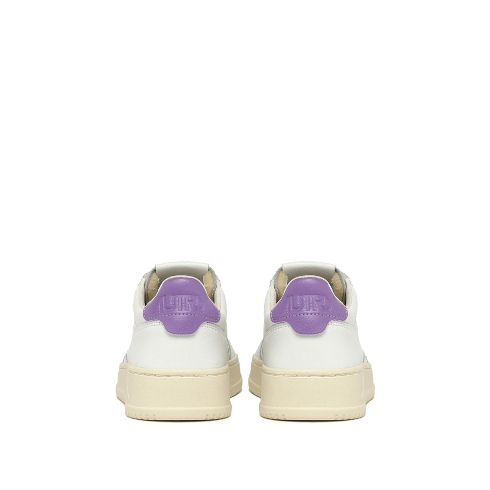 White Leather Low Top Sneakers