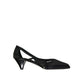Black Silk High Heel Pumps