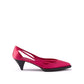 Multicolor Silk Mid Heel Pumps