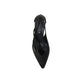 Black Silk High Heel Pumps