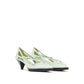 Bicolor Silk Mid Heel Pumps