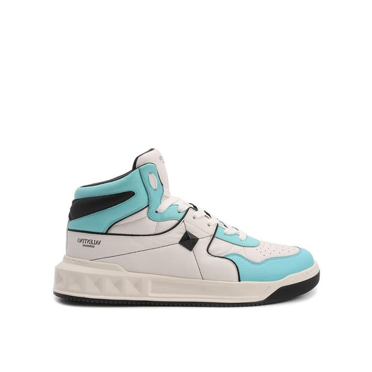 White Calfskin High Top Sneakers