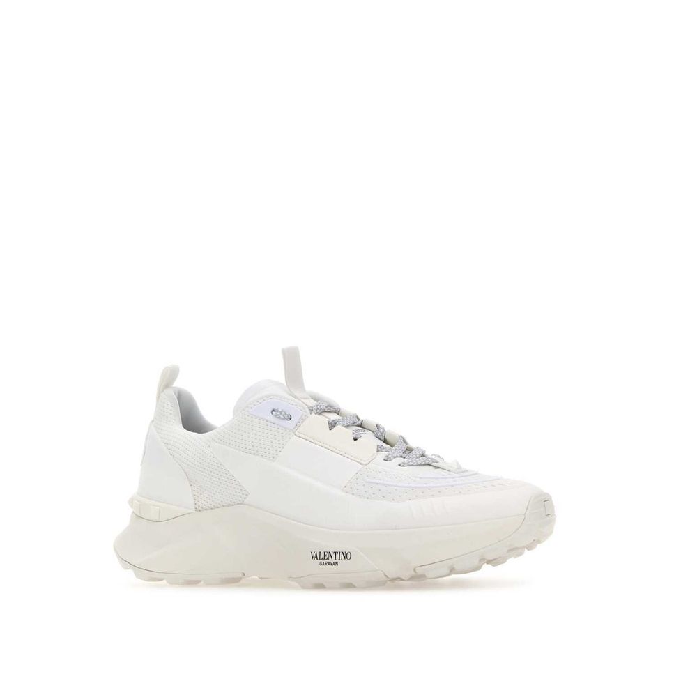 White Fabric Athletic Sneakers