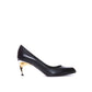 Black Lambskin High Heel Pumps