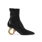 Black Lamb Leather High Heel Boots