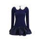 Blue Viscose Cocktail Dress
