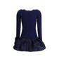 Blue Viscose Cocktail Dress