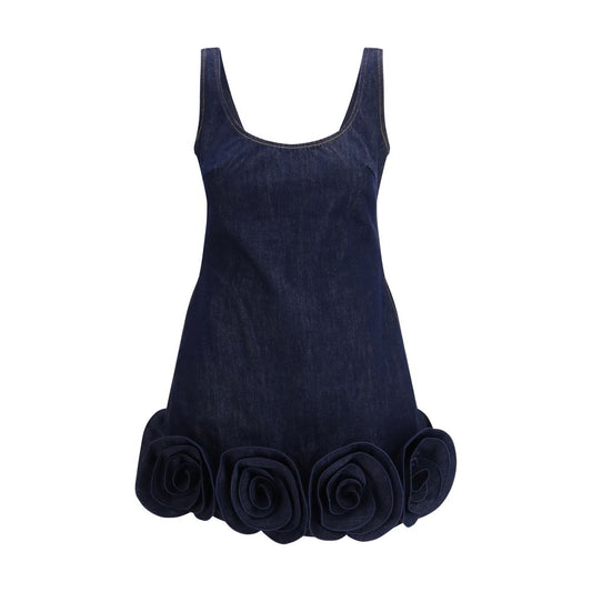 Blue Cotton Casual Dress