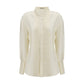 Beige Silk Dress Shirt