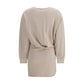 Beige Cotton Casual Dress
