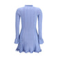 Blue Viscose Casual Dress