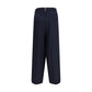 Blue Polyester Casual Pants