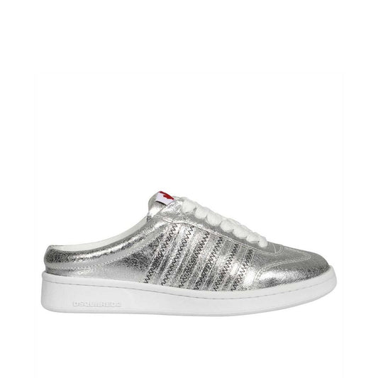 Silver Calfskin Low Top Sneakers