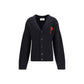 Black Fleece Wool Cardigan