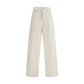 White Cotton Straight-Leg Jeans
