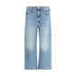 Blue Cotton Straight-Leg Jeans