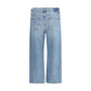 Blue Cotton Straight-Leg Jeans