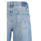 Blue Cotton Straight-Leg Jeans