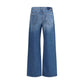 Blue Cotton Flared Jeans