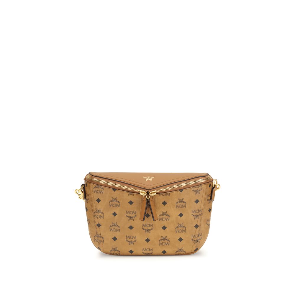 Beige Calf Leather Bos Taurus Shoulder Bag