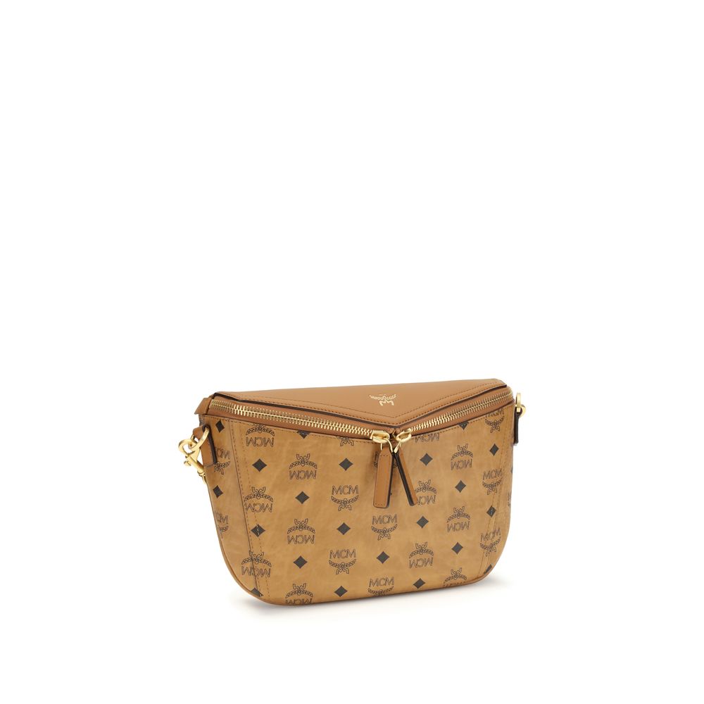Beige Calf Leather Bos Taurus Shoulder Bag