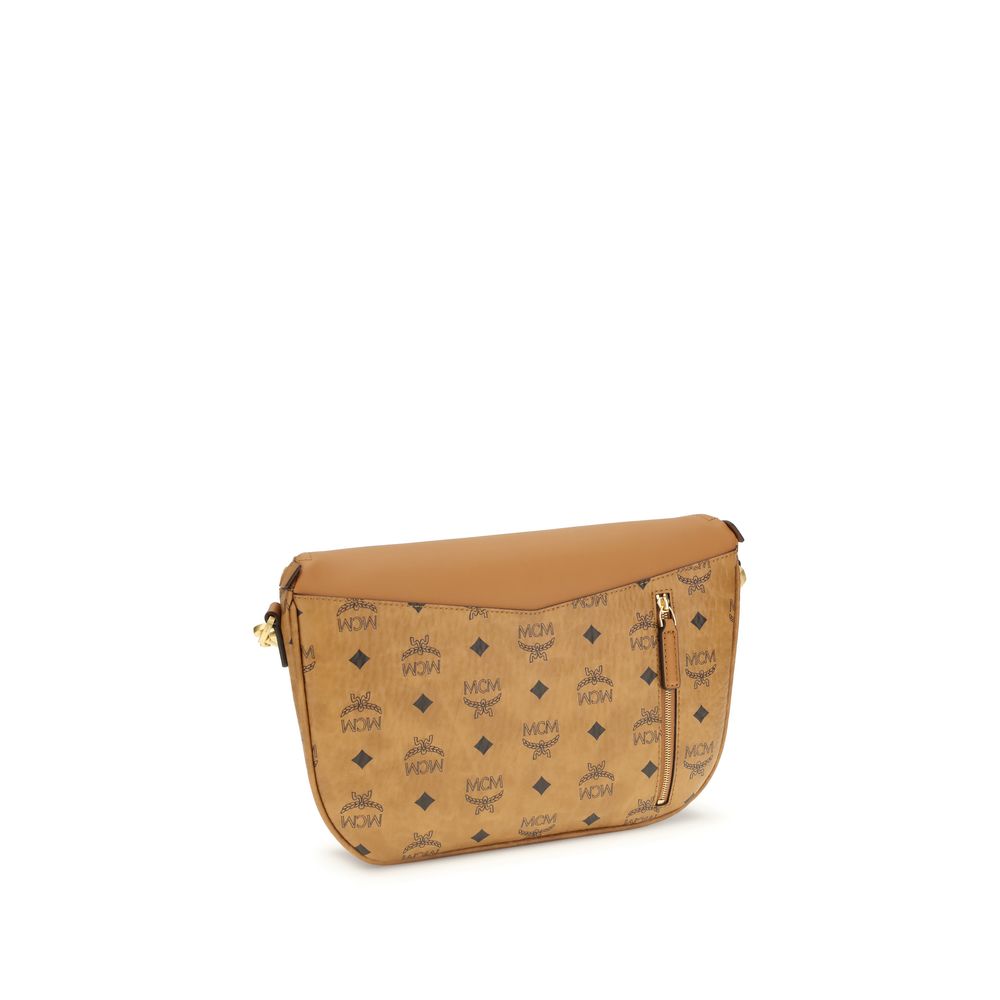Beige Calf Leather Bos Taurus Shoulder Bag
