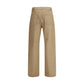 Beige Cotton Straight-Leg Jeans