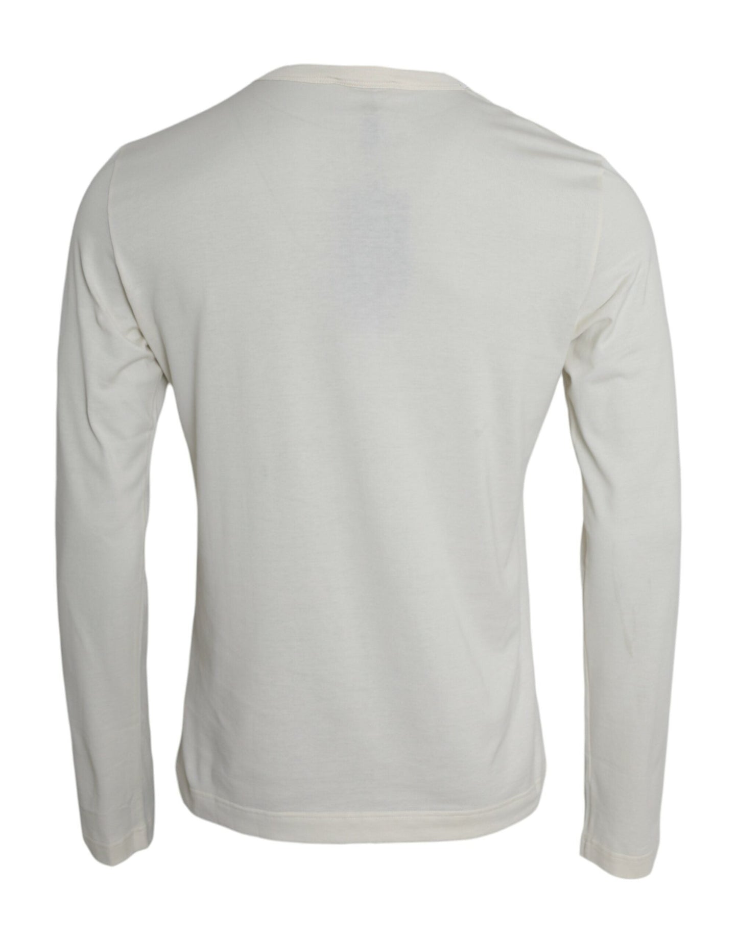 White Cotton Long Sleeve T-Shirt
