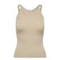 Beige Nylon  Elastane Tank Tops
