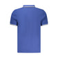 Blue Cotton Men Polo Shirt