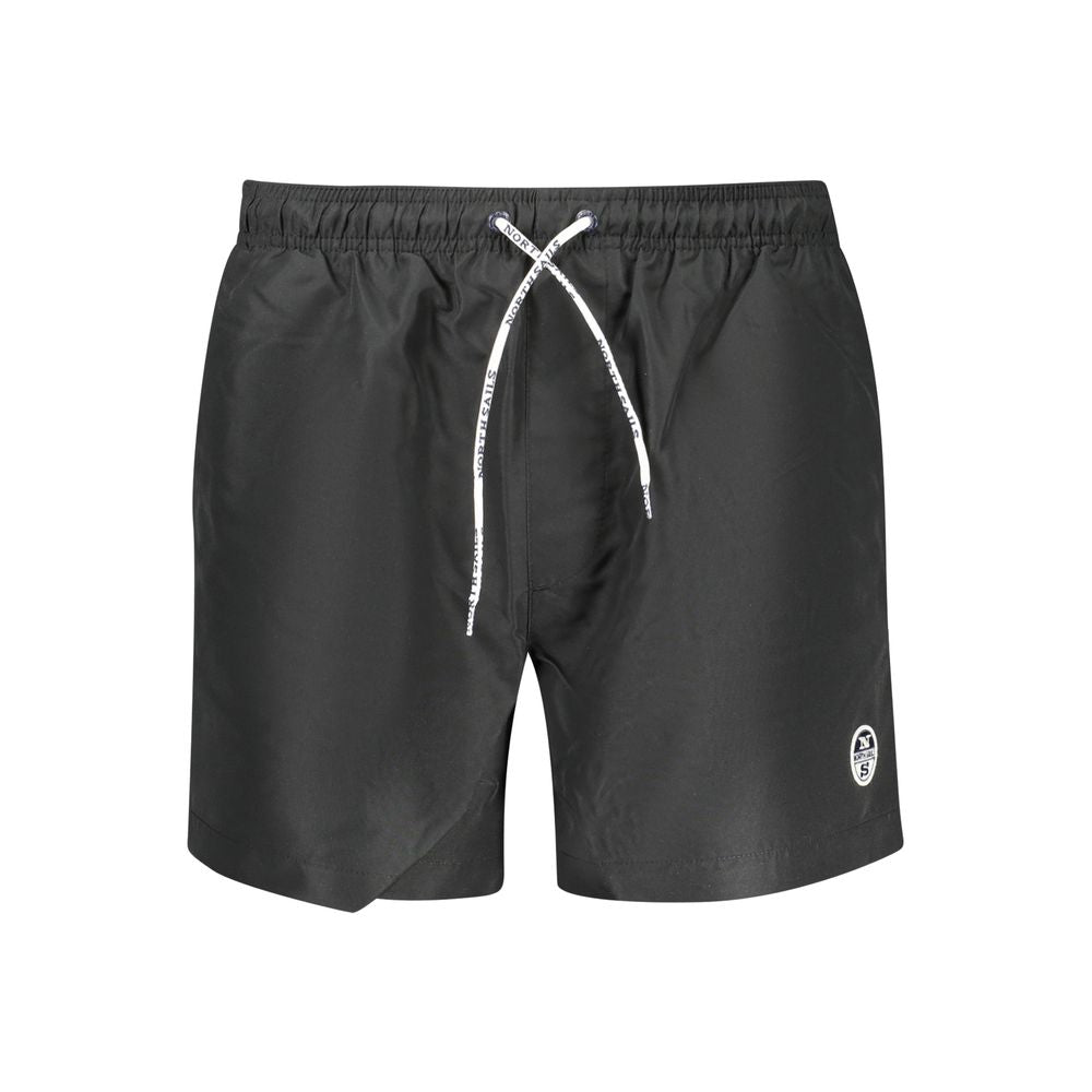 Black Polyester Men's Swim Boxer