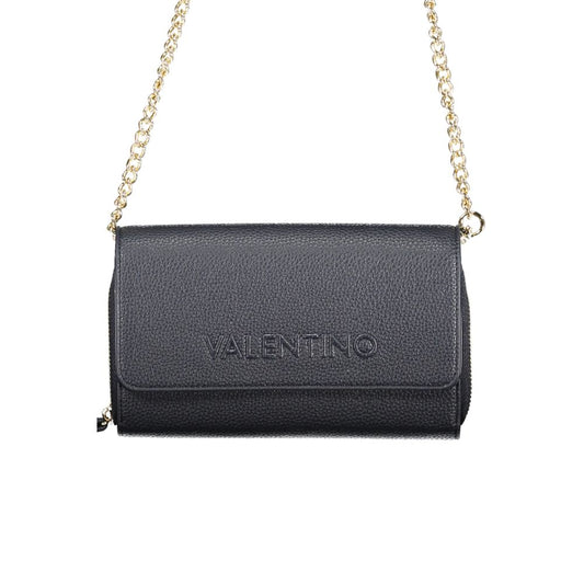 Blue Polyurethane Women Wallet with Chain