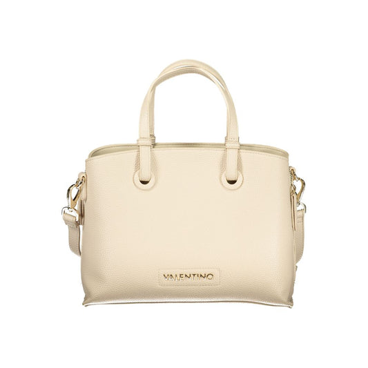 Beige Polyurethane Women Handbag