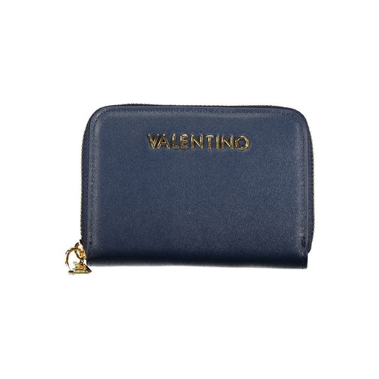 Blue Polyurethane Women Wallet