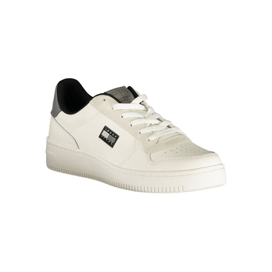 White Polyurethane Men Sneaker