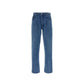 Blue Cotton Straight-Leg Jeans
