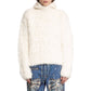 White Alpaca Leather Sweatshirt