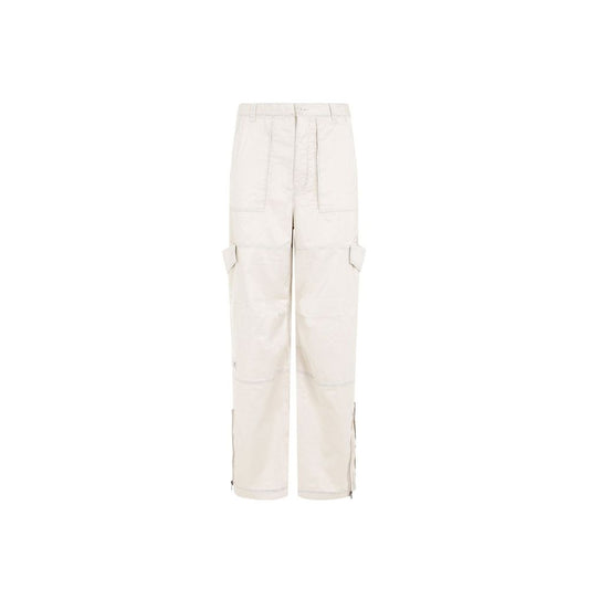 Beige Polyester Cargo Pants