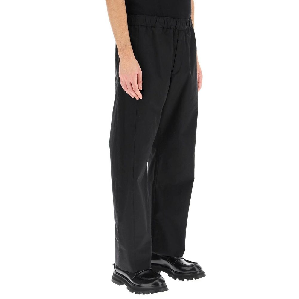 Black Cotton Casual Pants