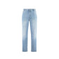 Blue Cotton Straight-Leg Jeans