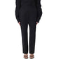 Black Cotton Casual Pants