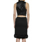 Black Silk Midi Skirt