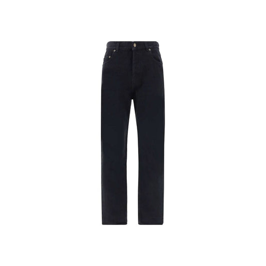 Black Cotton High-Waisted Jean