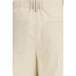 Beige Cotton Casual Pants