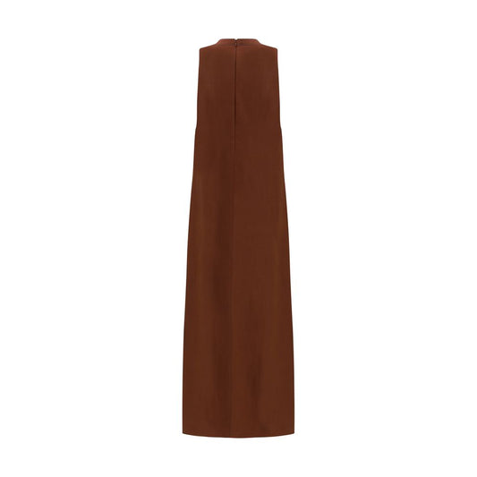 Brown Viscose Casual Dress