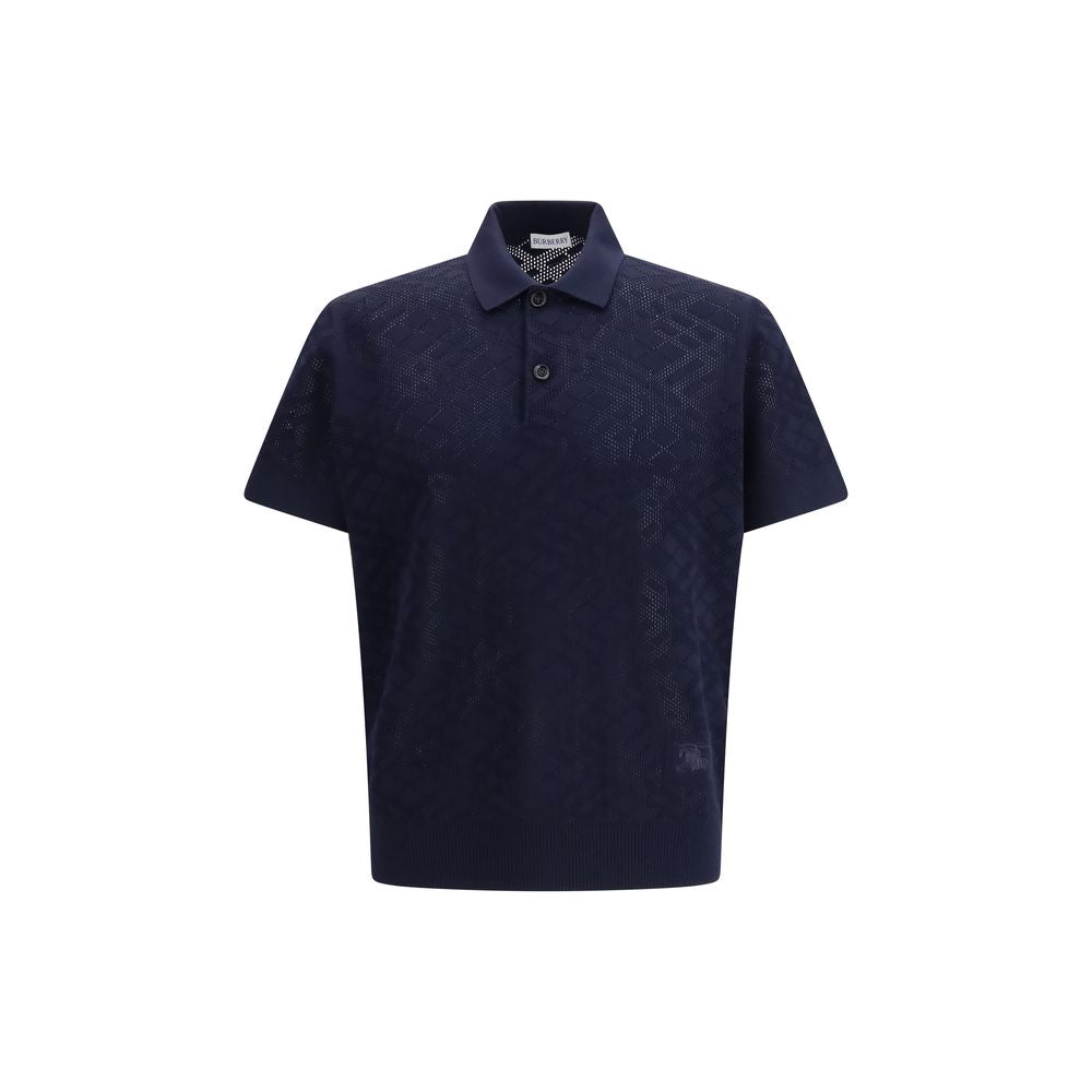 Blue Wool Polo Shirt