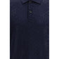 Blue Wool Polo Shirt