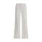 White Cotton Straight-Leg Jeans